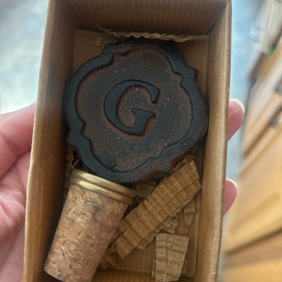Mud Pie Other - Mud Pie Initial Wine Cork - Monogram G